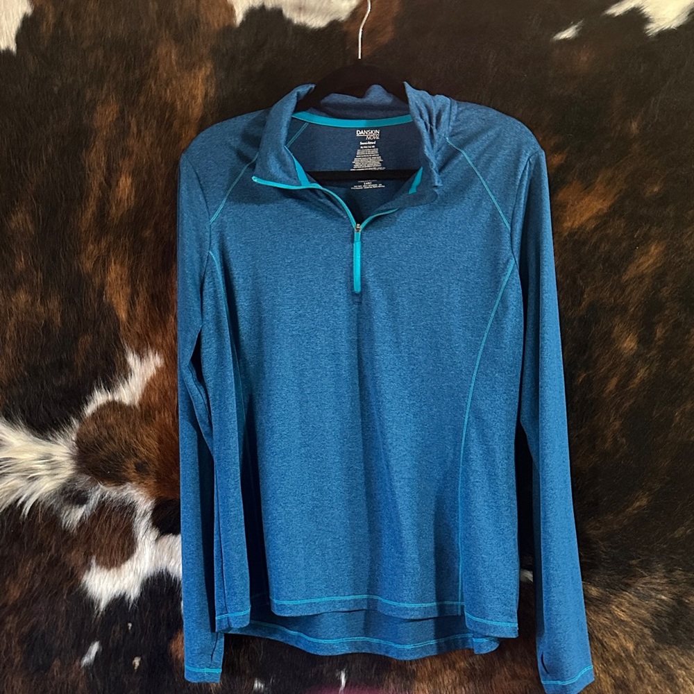 Danskin Teal  Quarter-Zip Top